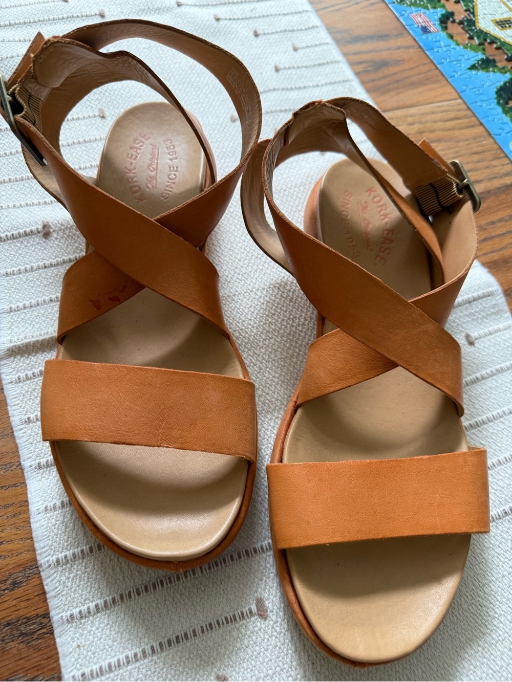 Kork-Ease Women's Leather Crisscross Sandals